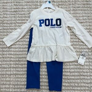 Polo by Ralph Lauren White and Blue Kids Matching Set